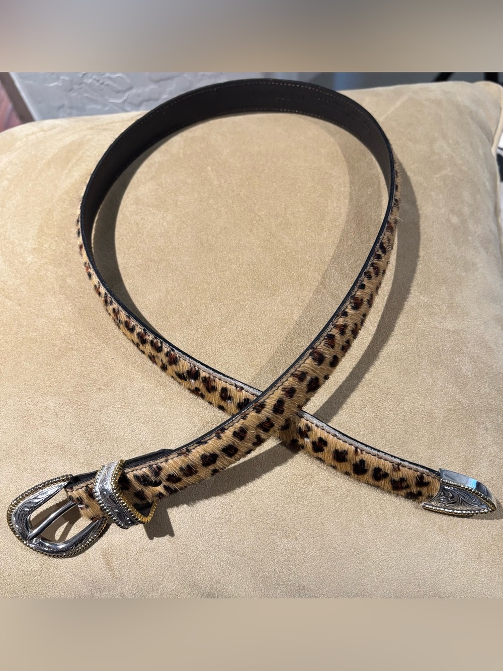 Ladies PGA Cheetah Print leather lined belt Size m (28-30)